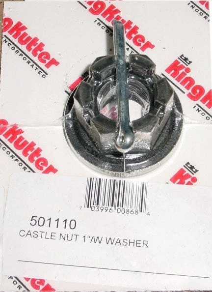 King Kutter 1inch Castle Nut With Washer and Cotter Pin 501110 - Parts & Repair 3 King Kutter 1inch Castle Nut With Washer and Cotter Pin 501110 - Parts & Repair