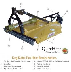 King Kutter 6' Flex Hitch Rotary Kutter with 40 HP Gearbox, Yellow - L-72-40-P-FH - Rotary Mower Parts 13 King Kutter 6' Flex Hitch Rotary Kutter with 40 HP Gearbox, Yellow - L-72-40-P-FH - Rotary Mower Parts -KING KUTTER Sales 21c5a4b66b655068bb75db478e33f0dcc3447ff5 king kutter flex hitch 1